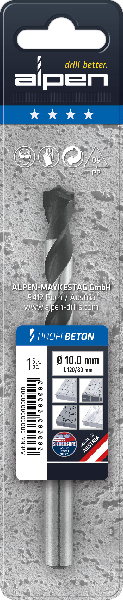 Hartmetall-Betonbohrer,
DIN ISO 5468